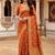Red soft silk woven designer saree