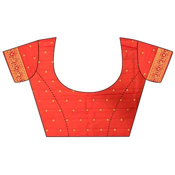 Red soft silk woven designer saree 5