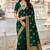 Dark green soft silk blend woven designer saree