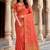 Peach soft silk woven designer saree