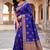 Royal blue soft silk blend woven designer saree