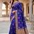 Royal blue soft silk blend woven designer saree