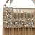   blush & bead antique gold & pastel multi suede embellished clutch