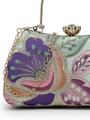 woven reverie mint green multi abstract floral embroidered clutch 7