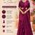 Designer wine fandy satin ready-to-wear saree with embroidered stiched blouse     wedding & party wear