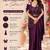Luxury wine fandy satin ready-to-wear saree with heavy worked  stiched blouse     wedding & party