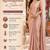Women's stylish blush pink satin ready to wear saree with stiched blouse -perfect for party & festive
