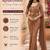 Designer brown premium lycra ready-to-wear saree with sequins embroidered stiched blouse