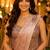 Women's stylish blush pink satin ready to wear saree with stiched blouse -perfect for party & festive
