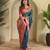 Teal color silk blend saree