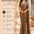 Women's stylish brown satin ready to wear saree with stiched blouse -perfect for party & festive