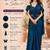 Luxury blue fandy satin ready-to-wear saree with heavy worked  stiched blouse     wedding & party