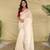White color embroidery and floral,bird parttern work art silk saree