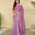 Purple color embroidery and floral,bird parttern work art silk saree