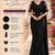 Designer black fandy satin ready-to-wear saree with embroidered stiched blouse     wedding & party wear