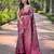 Elegant pink silk saree with contrast weaving border