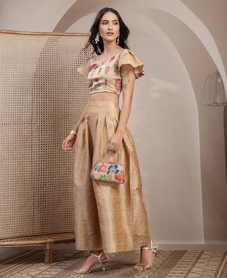  woven reverie beige multi abstract floral embroidered clutch 8