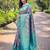 Elegant sea-green kanchipattu silk saree with contrast weaving border