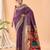 Purple bandhani weaving saree with heavy pallu