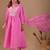Pink mul chanderi embroidered anarkali kurta set with dupatta for women