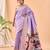 Lavender bandhani weaving saree with heavy pallu