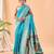 Blue bandhani weaving saree with paithani pallu