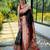 Women's black woven silk blend saree with blouse piece