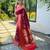 Women's wine woven silk blend saree with blouse piece