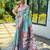 Women's sky blue woven silk blend saree with blouse piece