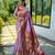 Women's lavender woven paithani silk saree with blouse piece