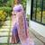 Lavender silk blend saree with meenakari motifs