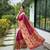 Maroon silk blend saree with meenakari motifs