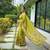 Pista silk blend saree with meenakari motifs