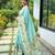 Sky blue silk blend saree with meenakari motifs