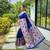 Violet silk blend saree with meenakari motifs
