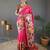 Pink silk blend saree with rich weaved heavy pallu & 3d traditional design with gold and silver zari