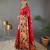 Red silk blend saree with rich weaved heavy pallu & 3d traditional design with gold and silver zari