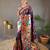 Wine soft silk blend saree with rich weaved heavy pallu & 3d traditional design with gold and silver zari