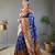 Violet style silk blend zari weaving contrust border saree with blouse