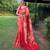 Traditional red paithani saree with vibrant floral motifs
