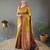Musterd color paithani silk blend saree with rich contrast weaving pallu & border and beautiful buttis