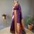 Wine color silk blend saree with rich contrast weaving pallu & border and beautiful buttis
