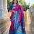 Rani pink art silk blend ikkat and patola weaving concept saree & contrast blouse