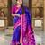 Royal blue silk blend ikkat and patola weaving concept saree & contrast blouse