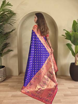 Purple color silk blend saree 4