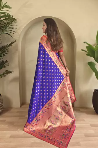 Purple color silk blend saree