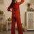 Rust color cotton slub fabric solid designer  graceful girlie casual kurta set