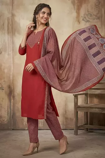 Cream color beautiful cotton chex fabric glamorous ceremonial looks salwar kameez