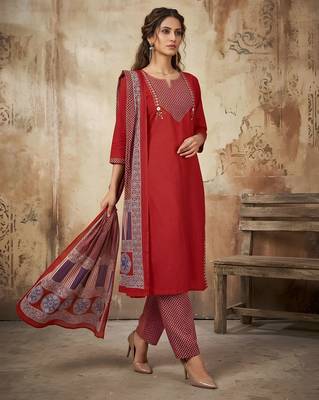 Cream color beautiful cotton chex fabric glamorous ceremonial looks salwar kameez 5