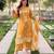 Mustard color beautiful roman silk fabric glamorous ceremonial looks salwar kameez